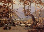 Elmer Wachtel Golder Autumn,Cajon Pass Spain oil painting artist